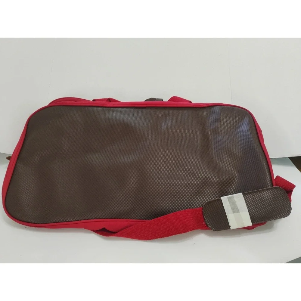 Vintage 90s Marlboro Bag Red Country Store Duffle Leather Flap Travel Bag Gear